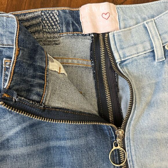 REVICE Yin Yang Crop Jeans High Rise Zip-Around in Tokyo Wash Blue - Picture 5 of 16